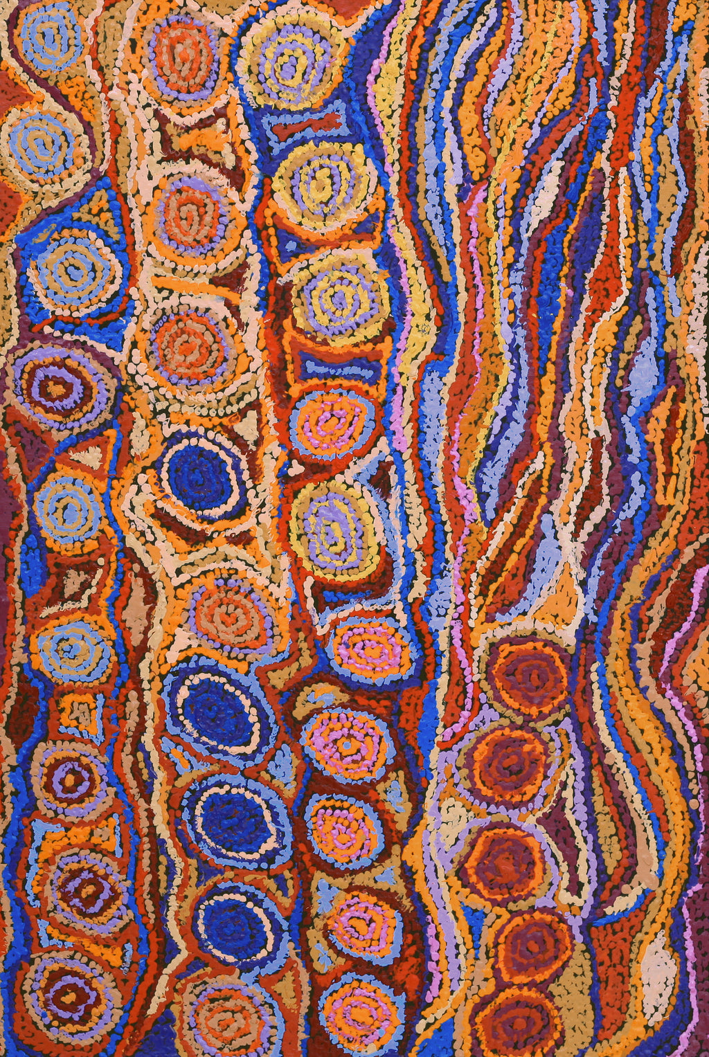 Aboriginal Artwork by Magda Nakamarra Curtis, Lappi Lappi Jukurrpa, 91x61cm