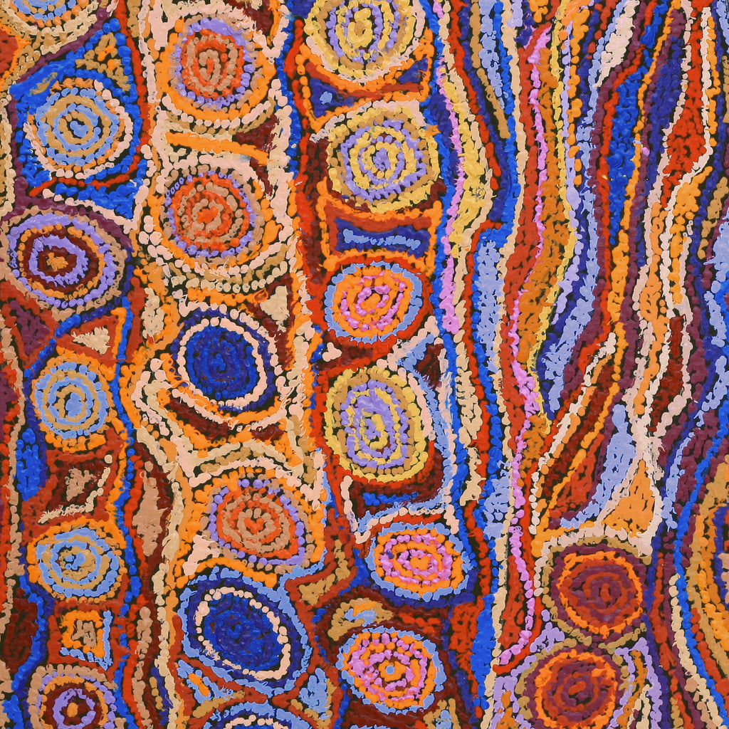 Aboriginal Artwork by Magda Nakamarra Curtis, Lappi Lappi Jukurrpa, 91x61cm