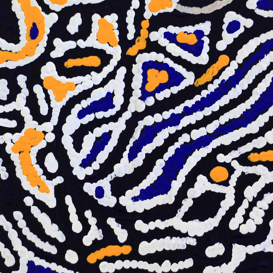 Aboriginal Artwork by Magda Nakamarra Curtis, Lappi Lappi Jukurrpa, 30x30cm