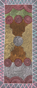 Aboriginal Artwork by Maggie Napangardi Williams, Janmarda Jukurrpa (Bush Onion Dreaming), 107x46cm - ART ARK®