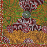 Aboriginal Artwork by Maggie Napangardi Williams, Janmarda Jukurrpa (Bush Onion Dreaming), 107x91cm