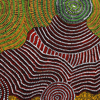 Aboriginal Artwork by Maggie Napangardi Williams, Janmarda Jukurrpa (Bush Onion Dreaming), 107x91cm