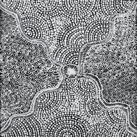 Aboriginal Artwork by Maggie Napangardi Williams, Janmarda Jukurrpa (Bush Onion Dreaming), 30x30cm