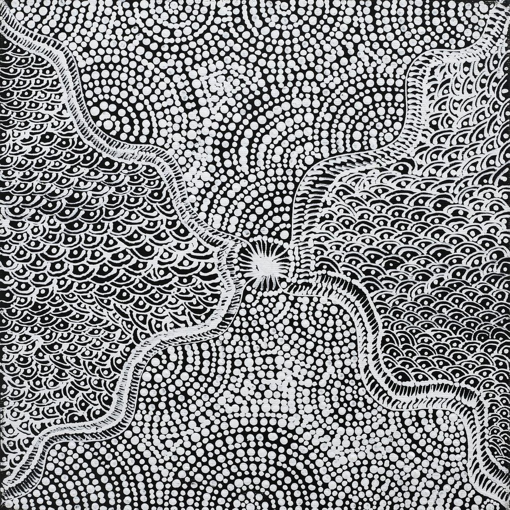 Aboriginal Art by Maggie Napangardi Williams, Janmarda Jukurrpa (Bush Onion Dreaming), 30x30cm - ART ARK®