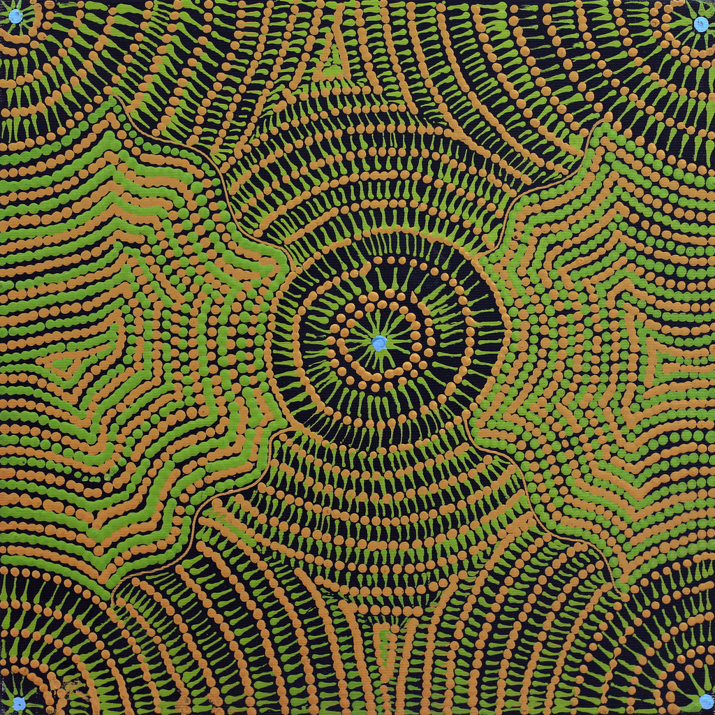 Aboriginal Artwork by Maggie Napangardi Williams, Janmarda Jukurrpa (Bush Onion Dreaming), 30x30cm - ART ARK®