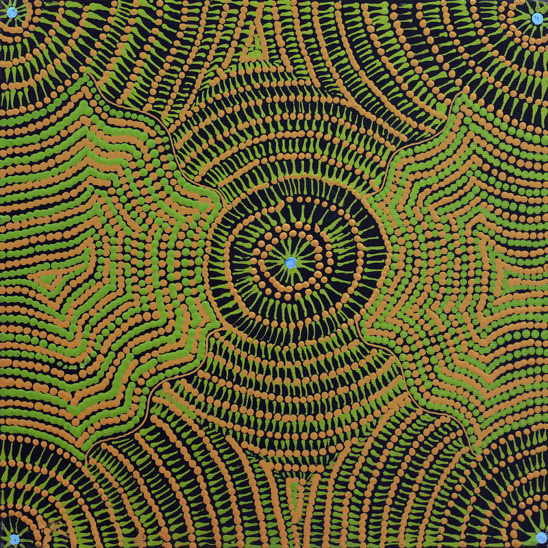 Aboriginal Artwork by Maggie Napangardi Williams, Janmarda Jukurrpa (Bush Onion Dreaming), 30x30cm
