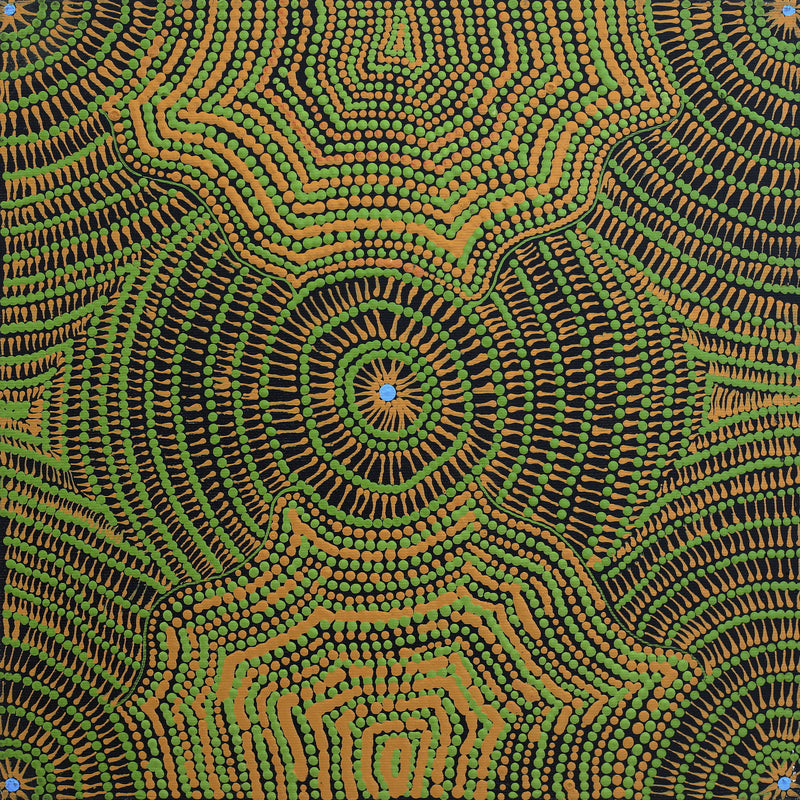 Aboriginal Artwork by Maggie Napangardi Williams, Janmarda Jukurrpa (Bush Onion Dreaming), 30x30cm