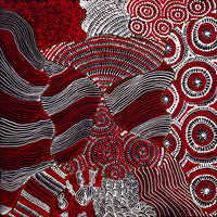 Aboriginal Artwork by Maggie Napangardi Williams, Janmarda Jukurrpa (Bush Onion Dreaming), 40x40cm