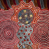 Aboriginal Artwork by Maggie Napangardi Williams, Janmarda Jukurrpa (Bush Onion Dreaming), 61x30cm