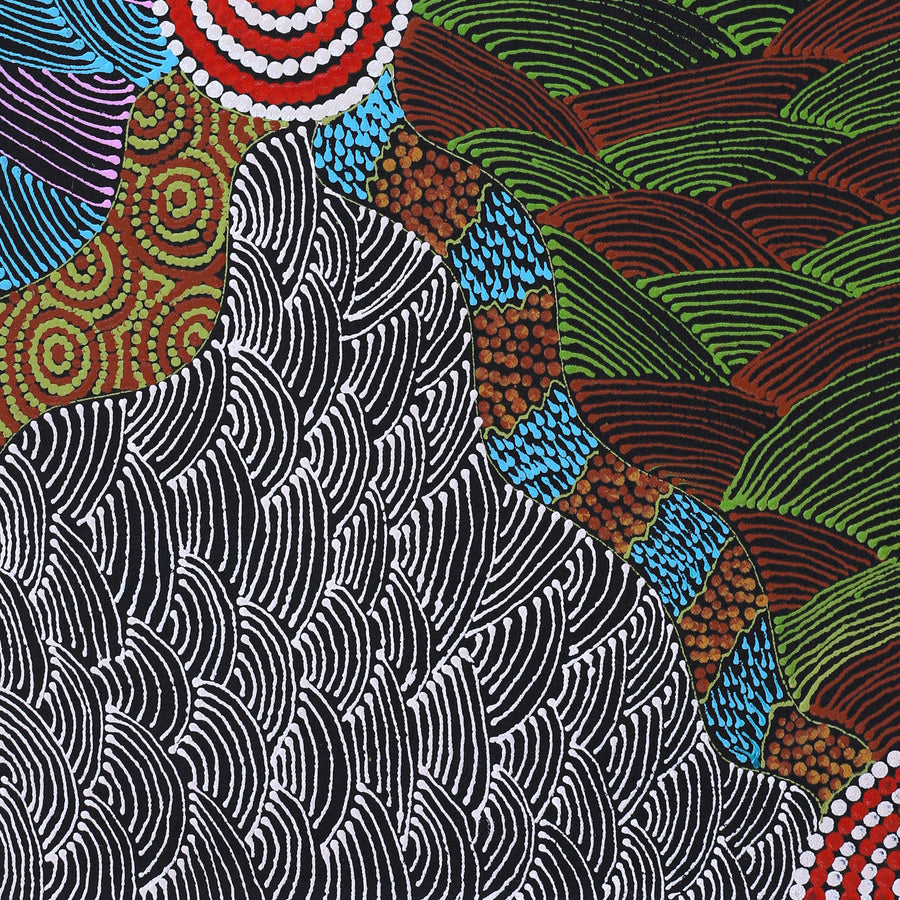 Aboriginal Artwork by Maggie Napangardi Williams, Janmarda Jukurrpa (Bush Onion Dreaming), 61x46cm