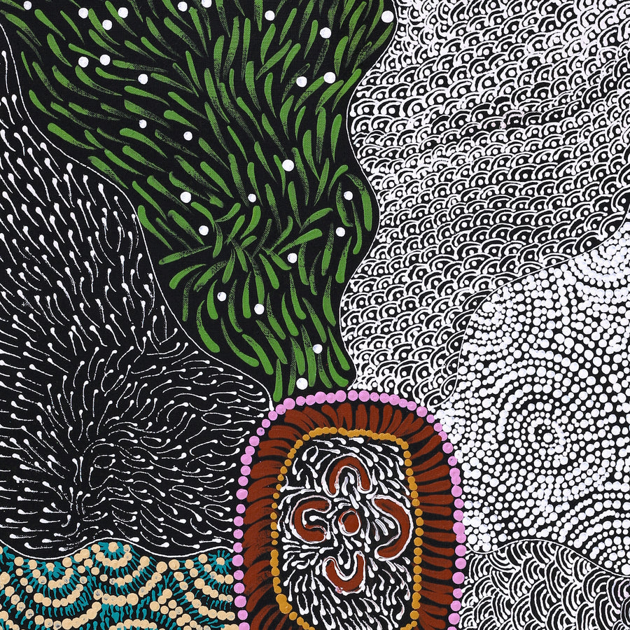 Aboriginal Artwork by Maggie Napangardi Williams, Janmarda Jukurrpa (Bush Onion Dreaming), 76x61cm