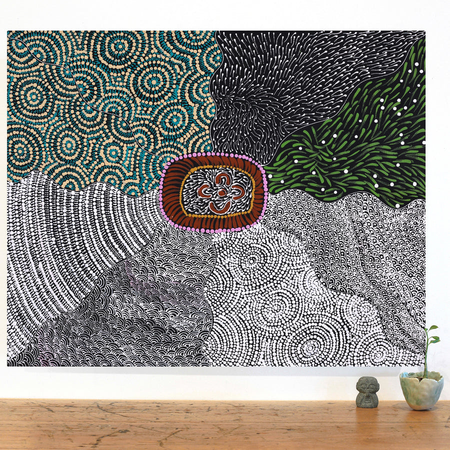 Aboriginal Artwork by Maggie Napangardi Williams, Janmarda Jukurrpa (Bush Onion Dreaming), 76x61cm