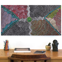 Aboriginal Artwork by Maggie Napangardi Williams, Janmarda Jukurrpa (Bush Onion Dreaming), 91x46cm
