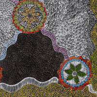 Aboriginal Artwork by Maggie Napangardi Williams, Janmarda Jukurrpa (Bush Onion Dreaming), 91x76cm