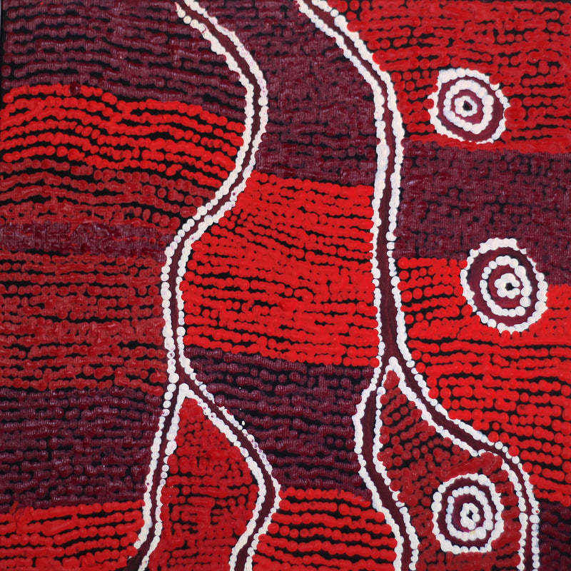 Aboriginal Artwork by Maggie Napaljarri Ross, Janganpa Jukurrpa - Mawurrji, 30x30cm