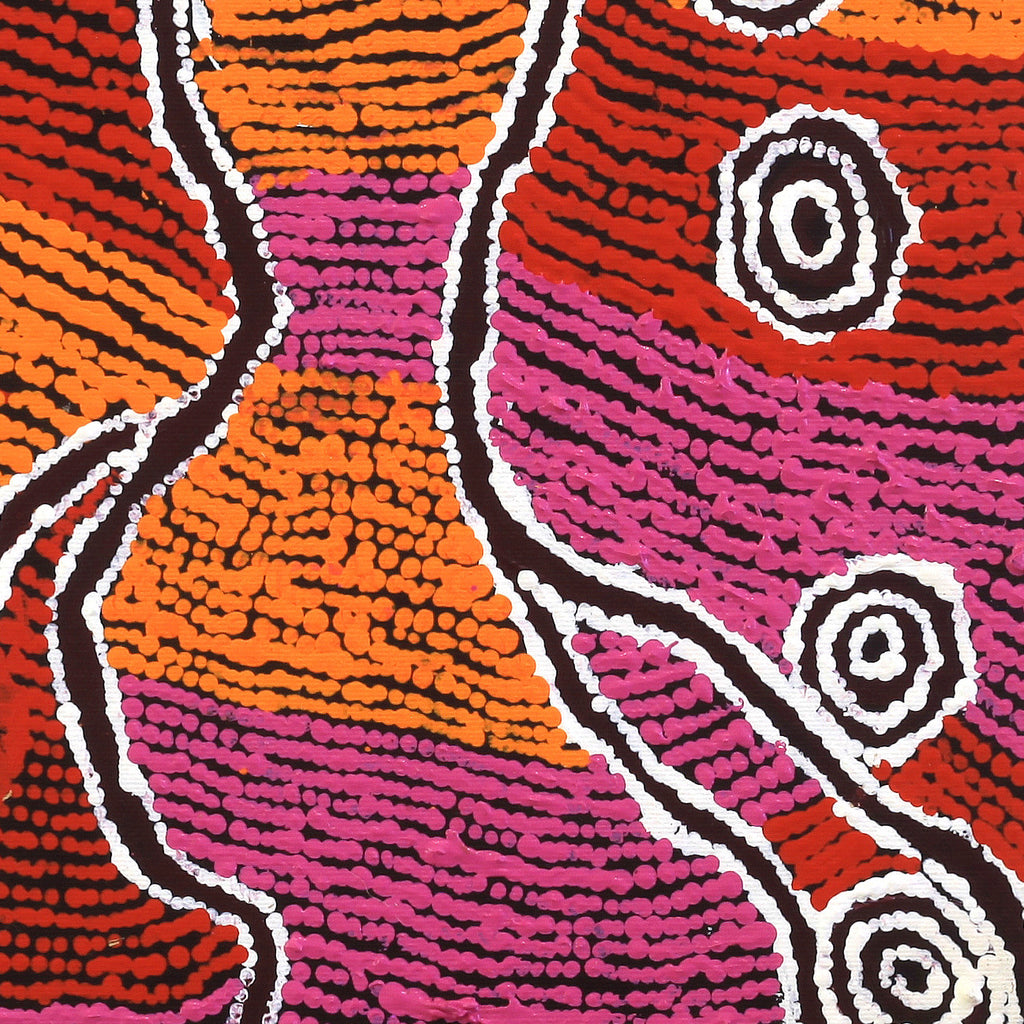 Aboriginal Artwork by Maggie Napaljarri Ross, Janganpa Jukurrpa - Mawurrji, 30x30cm