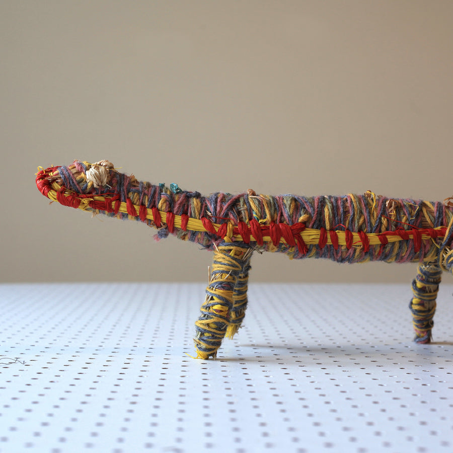 Aboriginal Artwork by Maimie Butler - Tjanpi Tinka (goanna) Sculpture