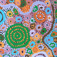 Aboriginal Artwork by Maisie Nungarrayi Ward, Kurrkara Jukurrpa (Desert Oak Dreaming) - Mina Mina, 30x30cm