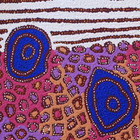 Aboriginal Artwork by Maisie Nungarrayi Ward, Kurrkara Jukurrpa (Desert Oak Dreaming) - Mina Mina, 46x46cm