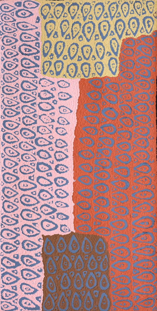 Aboriginal Artwork by Maisie Napurrurla Wayne, Lukarrara Jukurrpa (Desert Fringe-rush Seed Dreaming), 61x30cm - ART ARK®