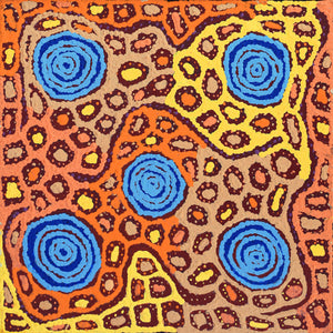 Aboriginal Artwork by Maisie Nungarrayi Ward, Kurrkara Jukurrpa (Desert Oak Dreaming) - Mina Mina, 30x30cm - ART ARK®
