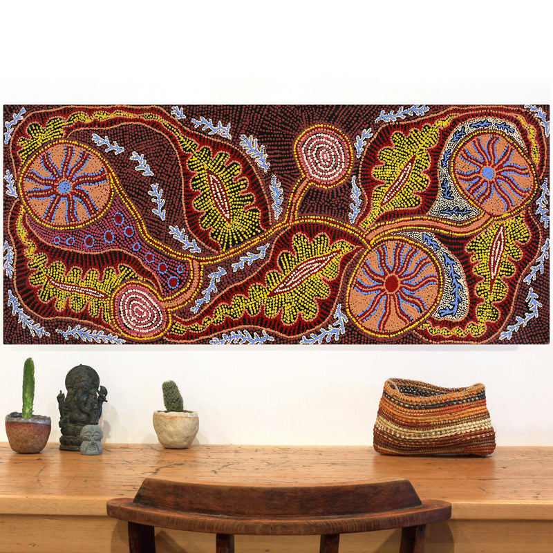 Aboriginal Artwork by Makiniti Minutjukur, Ernabella Area, 107x46cm