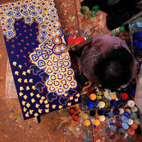 Aboriginal Artwork by Margaret Nangala Gallagher, Yankirri Jukurrpa, 122x61cm