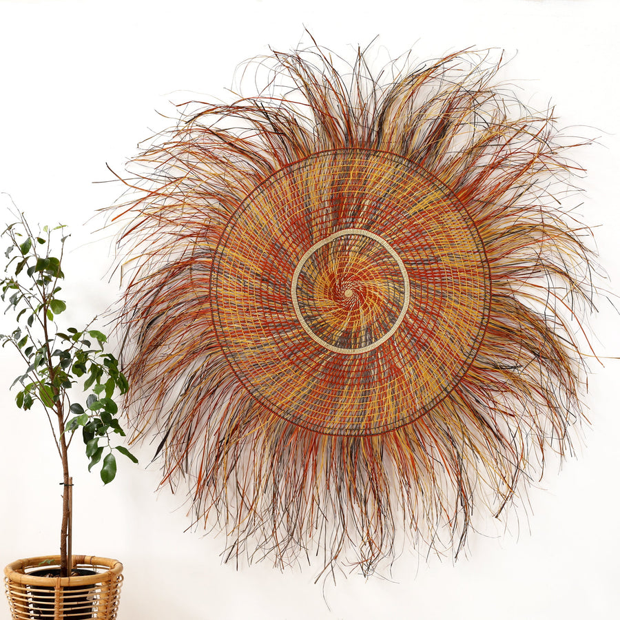Aboriginal Artwork by Marcia Marrkula Mawulawuy - Woven Mat 160cm