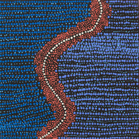 Aboriginal Artwork by Marcia Nangala Dixon, Ngapa Jukurrpa (Water Dreaming) - Puyurru, 30x30cm