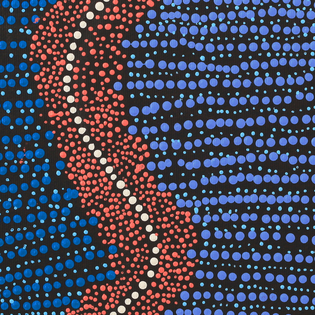 Aboriginal Artwork by Marcia Nangala Dixon, Ngapa Jukurrpa (Water Dreaming) - Puyurru, 30x30cm