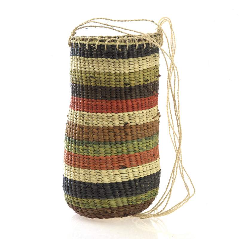 Aboriginal Artwork by Marcia Marrkula Mawulawuy, Gapuwiyak - Dilly Bag (21x11x11cm)