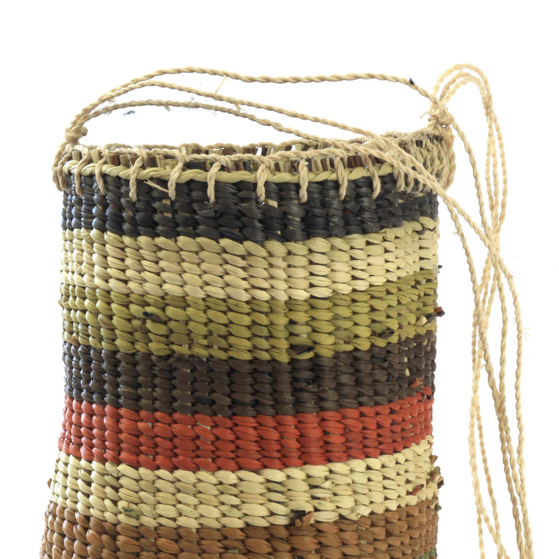 Aboriginal Artwork by Marcia Marrkula Mawulawuy, Gapuwiyak - Dilly Bag (21x11x11cm)