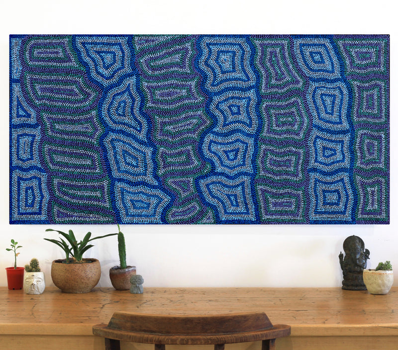 Aboriginal Artwork by Margaret Donegan, Kungkarangkalpa (Seven Sisters Story), 122x60cm