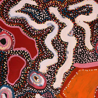 Aboriginal Artwork by Margaret Donegan, Wati Kutjara Wanampi, 101x76cm