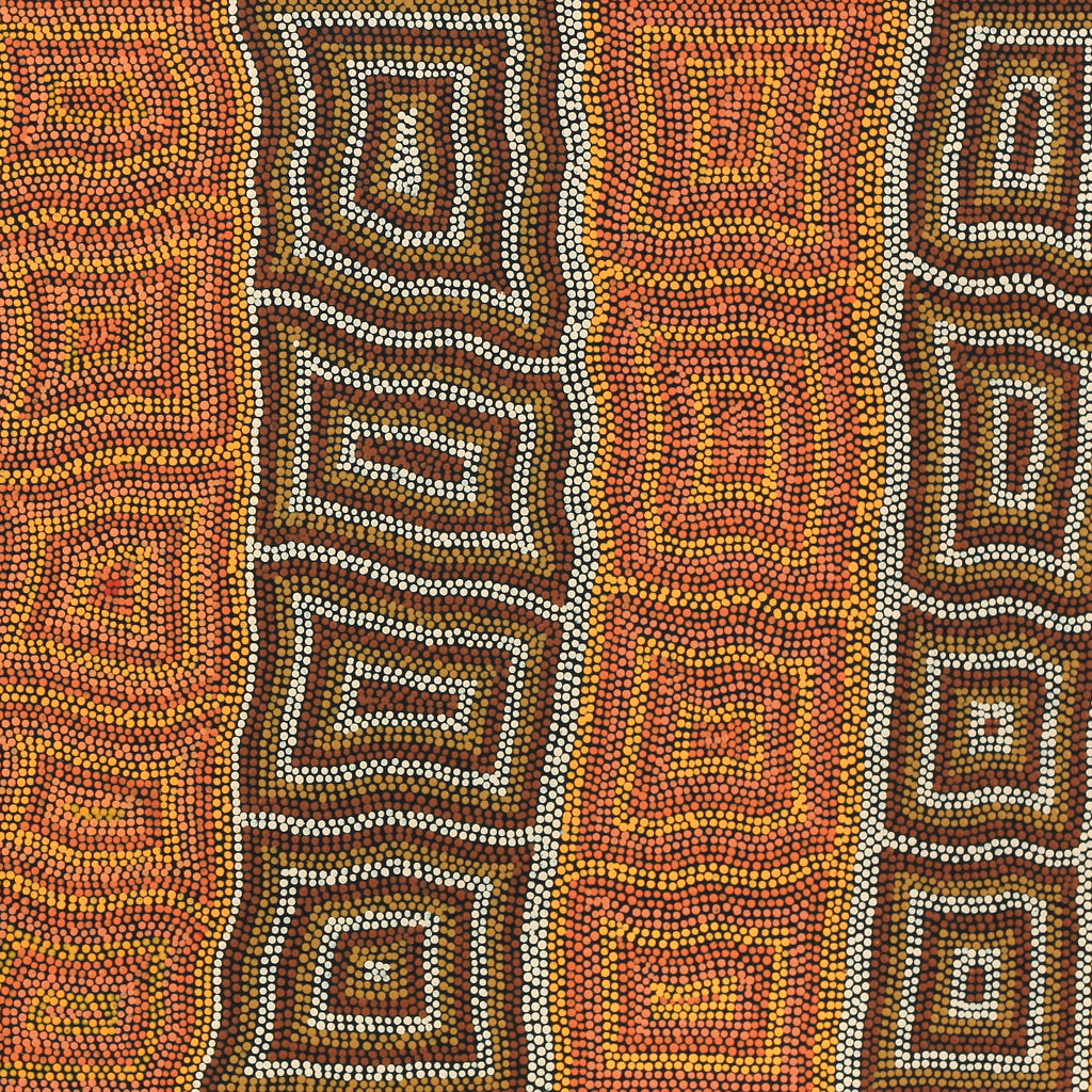 Aboriginal Art by Margaret Donegan, Kungkarangkalpa (Seven Sisters Story), 127x61cm - ART ARK®