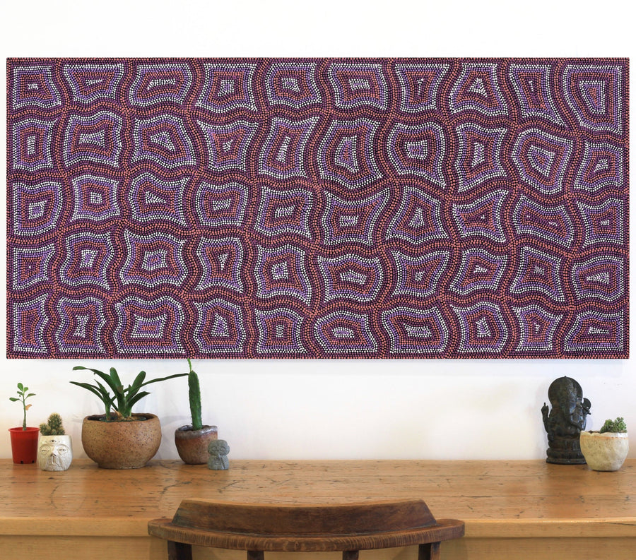 Aboriginal Artwork by Margaret Donegan, Kungkarangkalpa (Seven Sisters Story), 127x61cm