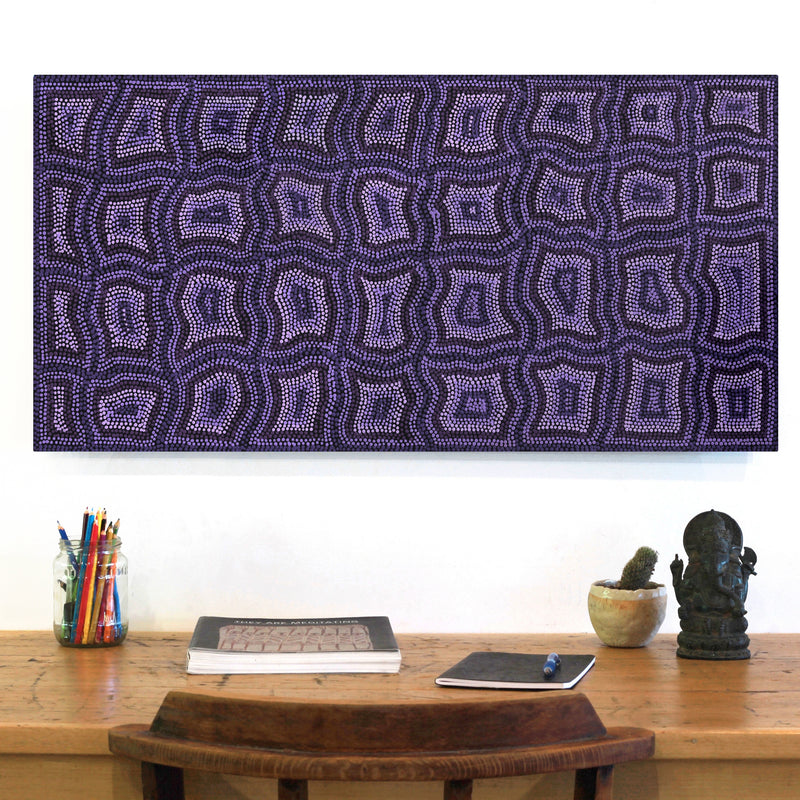 Aboriginal Artwork by Margaret Donegan, Kungkarangkalpa (Seven Sisters Story), 91x45cm