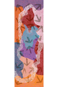 Aboriginal Artwork by Margaret Nangala Gallagher, Yankirri Jukurrpa (Emu Dreaming), 183x61cm