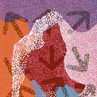 Aboriginal Artwork by Margaret Nangala Gallagher, Yankirri Jukurrpa (Emu Dreaming), 183x61cm