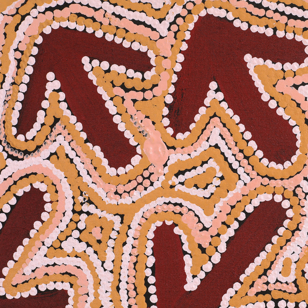 Aboriginal Artwork by Margaret Nangala Gallagher, Yankirri Jukurrpa (Emu Dreaming), 107x30cm