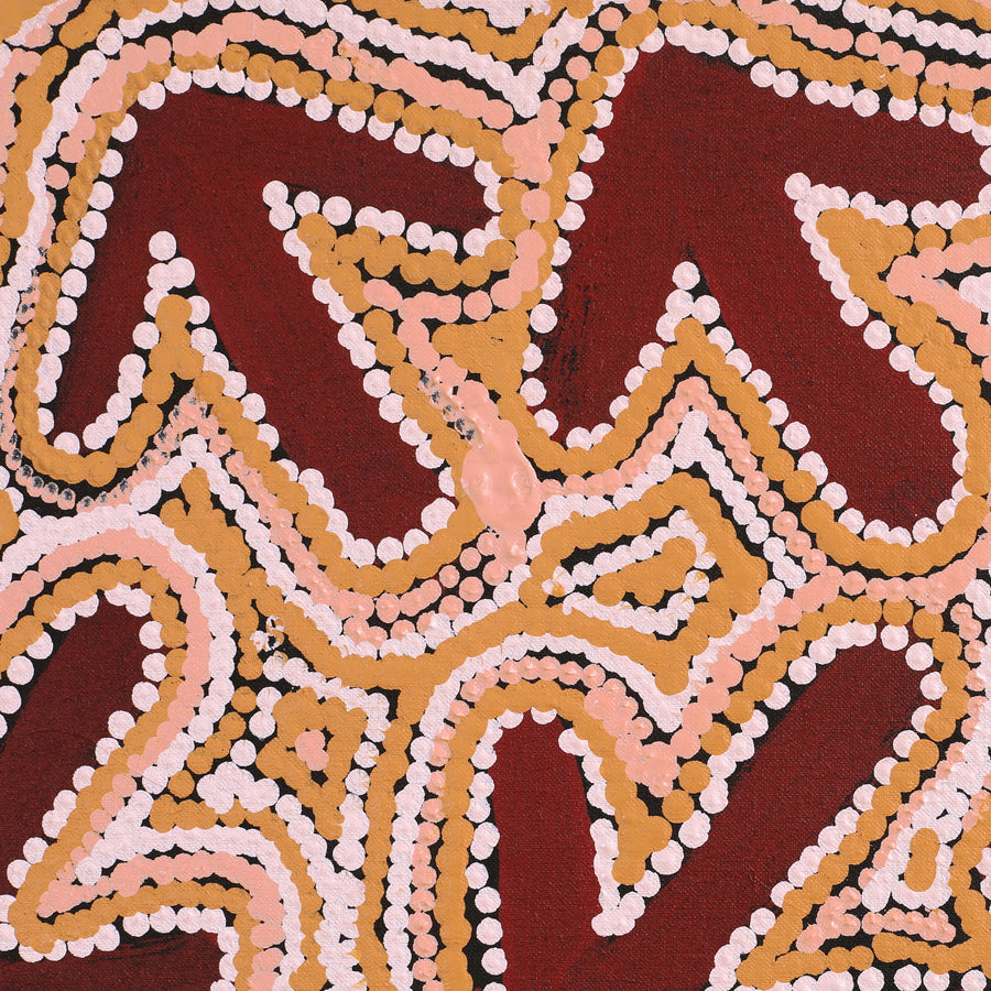 Aboriginal Artwork by Margaret Nangala Gallagher, Yankirri Jukurrpa (Emu Dreaming), 107x30cm