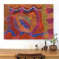 Aboriginal Artwork by Margaret Nangala Gallagher, Yankirri Jukurrpa (Emu Dreaming), 107x76cm