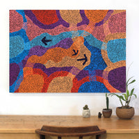 Aboriginal Artwork by Margaret Nangala Gallagher, Yankirri Jukurrpa (Emu Dreaming), 107x76cm