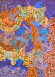 Aboriginal Artwork by Margaret Nangala Gallagher, Yankirri Jukurrpa (Emu Dreaming), 107x76cm - ART ARK®