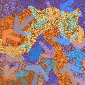 Aboriginal Artwork by Margaret Nangala Gallagher, Yankirri Jukurrpa (Emu Dreaming), 107x76cm - ART ARK®