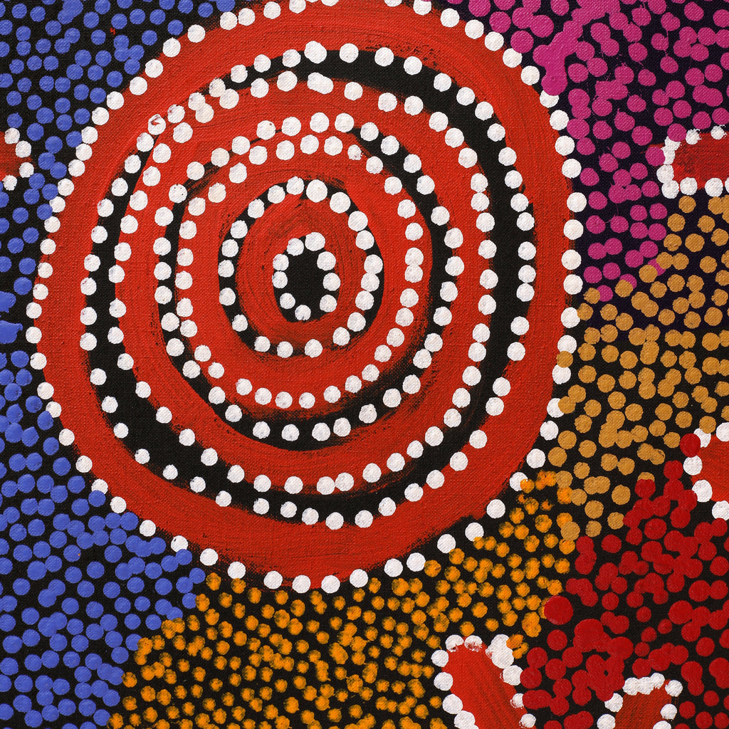 Aboriginal Artwork by Margaret Nangala Gallagher, Yankirri Jukurrpa (Emu Dreaming), 107x91cm
