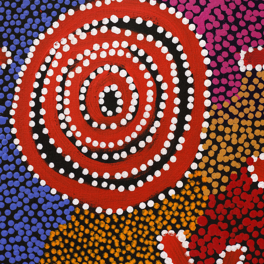 Aboriginal Artwork by Margaret Nangala Gallagher, Yankirri Jukurrpa (Emu Dreaming), 107x91cm