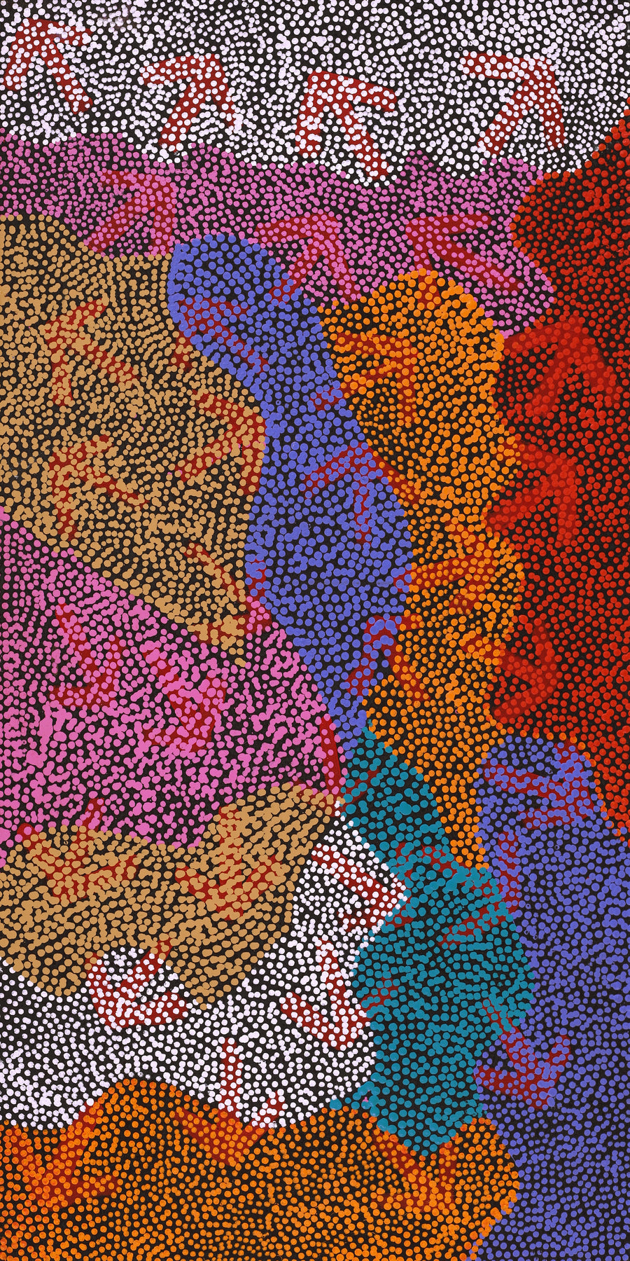 Aboriginal Artwork by Margaret Nangala Gallagher, Yankirri Jukurrpa (Emu Dreaming), 122x61cm