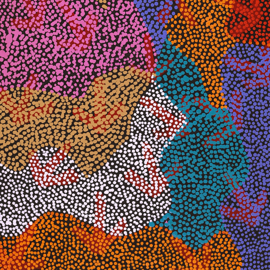 Aboriginal Artwork by Margaret Nangala Gallagher, Yankirri Jukurrpa (Emu Dreaming), 122x61cm