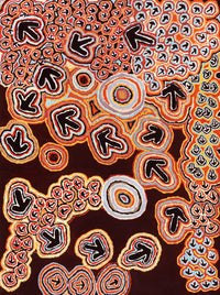 Aboriginal Artwork by Margaret Nangala Gallagher, Yankirri Jukurrpa (Emu Dreaming), 122x91cm